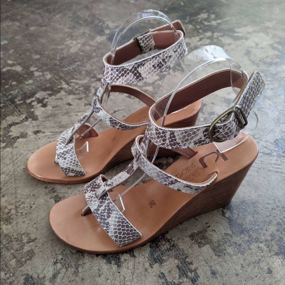 K. Jacques T-Strap Wedge Sandals - sz 36 - Picture 3 of 6